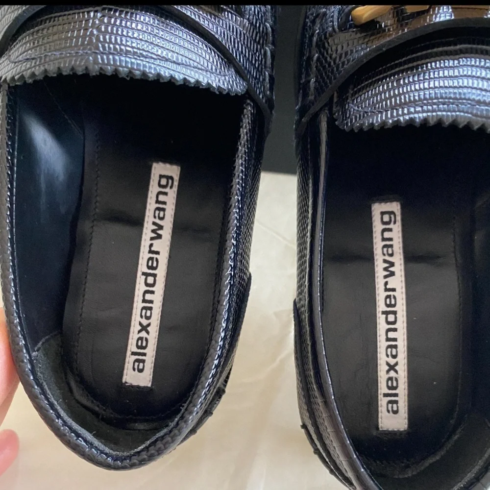 Alexander Wang Women's Carter Black Embossed Loafers Size 38 (MSRP $595) NIB